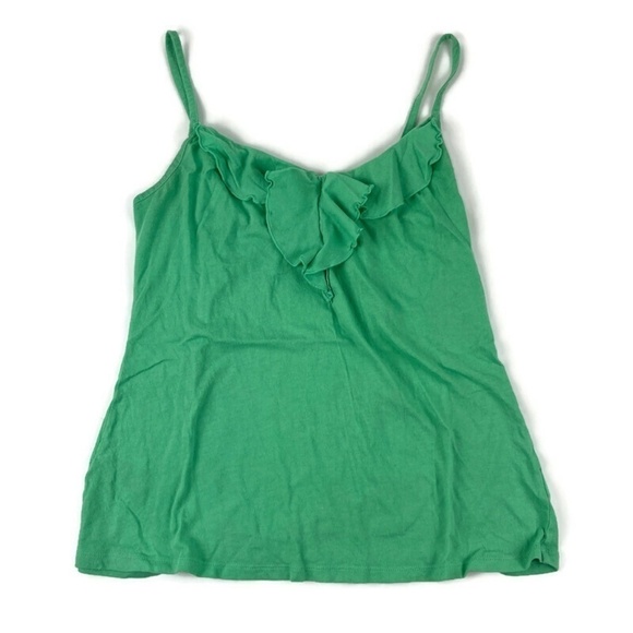 Old Navy Womens Tank Top Green Ruffles Small Pet - Picture 1 of 5
